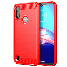 Coque Silicone Housse Etui Gel Line pour Motorola Moto E6s (2020) Rouge