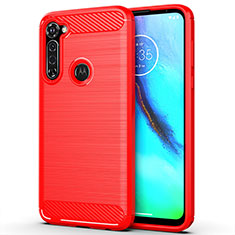 Coque Silicone Housse Etui Gel Line pour Motorola Moto G Pro Rouge