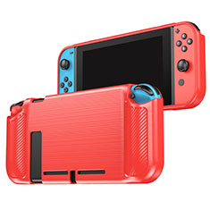 Coque Silicone Housse Etui Gel Line pour Nintendo Switch Rouge