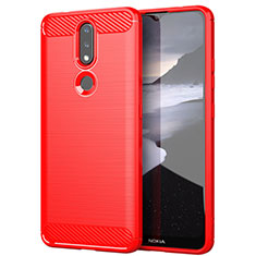 Coque Silicone Housse Etui Gel Line pour Nokia 2.4 Rouge