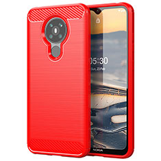 Coque Silicone Housse Etui Gel Line pour Nokia 5.3 Rouge