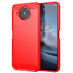 Coque Silicone Housse Etui Gel Line pour Nokia 8.3 5G Rouge
