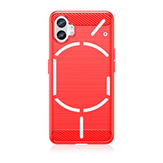 Coque Silicone Housse Etui Gel Line pour Nothing Phone 1 Rouge