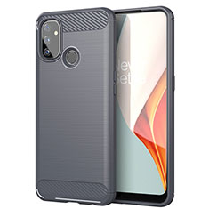 Coque Silicone Housse Etui Gel Line pour OnePlus Nord N100 Gris