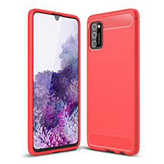 Coque Silicone Housse Etui Gel Line pour Samsung Galaxy A02s Rouge