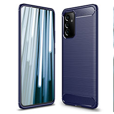 Coque Silicone Housse Etui Gel Line pour Samsung Galaxy A05s Bleu