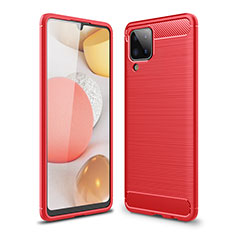 Coque Silicone Housse Etui Gel Line pour Samsung Galaxy A12 Nacho Rouge