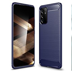 Coque Silicone Housse Etui Gel Line pour Samsung Galaxy A15 4G Bleu
