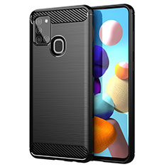 Coque Silicone Housse Etui Gel Line pour Samsung Galaxy A21s Noir