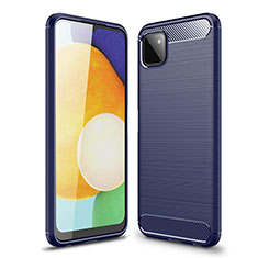 Coque Silicone Housse Etui Gel Line pour Samsung Galaxy A22s 5G Bleu