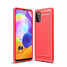 Coque Silicone Housse Etui Gel Line pour Samsung Galaxy A31 Rouge