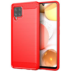 Coque Silicone Housse Etui Gel Line pour Samsung Galaxy A42 5G Rouge