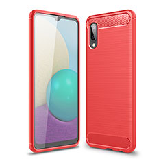 Coque Silicone Housse Etui Gel Line pour Samsung Galaxy M02 Rouge
