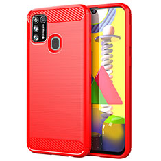 Coque Silicone Housse Etui Gel Line pour Samsung Galaxy M31 Prime Edition Rouge