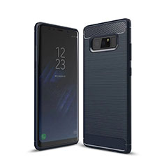 Coque Silicone Housse Etui Gel Line pour Samsung Galaxy Note 8 Duos N950F Bleu