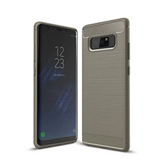 Coque Silicone Housse Etui Gel Line pour Samsung Galaxy Note 8 Gris