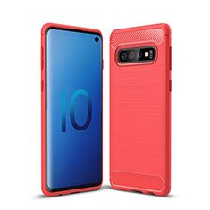 Coque Silicone Housse Etui Gel Line pour Samsung Galaxy S10 5G Rouge