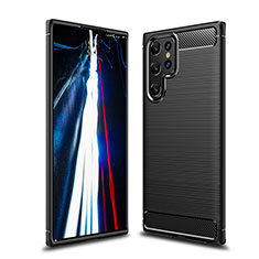 Coque Silicone Housse Etui Gel Line pour Samsung Galaxy S21 Ultra 5G Noir