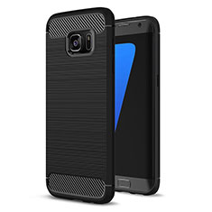 Coque Silicone Housse Etui Gel Line pour Samsung Galaxy S7 Edge G935F Noir