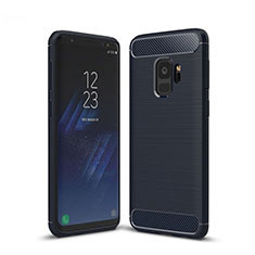 Coque Silicone Housse Etui Gel Line pour Samsung Galaxy S9 Bleu