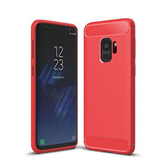 Coque Silicone Housse Etui Gel Line pour Samsung Galaxy S9 Rouge