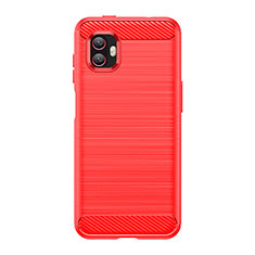 Coque Silicone Housse Etui Gel Line pour Samsung Galaxy XCover 6 Pro 5G Rouge