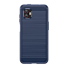 Coque Silicone Housse Etui Gel Line pour Samsung Galaxy Xcover Pro 2 5G Bleu