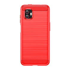 Coque Silicone Housse Etui Gel Line pour Samsung Galaxy Xcover Pro 2 5G Rouge