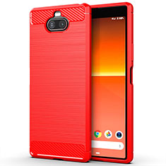 Coque Silicone Housse Etui Gel Line pour Sony Xperia 8 Rouge