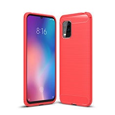 Coque Silicone Housse Etui Gel Line pour Xiaomi Mi 10 Lite Rouge