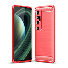Coque Silicone Housse Etui Gel Line pour Xiaomi Mi 10 Ultra Rouge