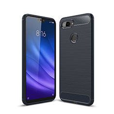 Coque Silicone Housse Etui Gel Line pour Xiaomi Mi 8 Lite Bleu