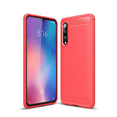 Coque Silicone Housse Etui Gel Line pour Xiaomi Mi 9 Lite Rouge