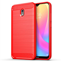 Coque Silicone Housse Etui Gel Line pour Xiaomi Redmi 8A Rouge
