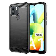 Coque Silicone Housse Etui Gel Line pour Xiaomi Redmi A1 Plus Noir