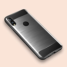 Coque Silicone Housse Etui Gel Line pour Xiaomi Redmi Note 7 Pro Argent