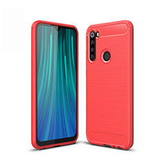 Coque Silicone Housse Etui Gel Line pour Xiaomi Redmi Note 8 (2021) Rouge