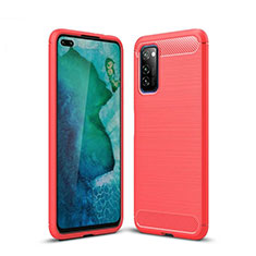 Coque Silicone Housse Etui Gel Line S01 pour Huawei Honor View 30 5G Rouge