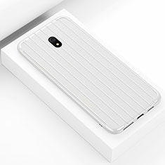Coque Silicone Housse Etui Gel Line S01 pour Xiaomi Redmi 8A Blanc