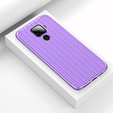 Coque Silicone Housse Etui Gel Line S03 pour Huawei Nova 5i Pro Violet