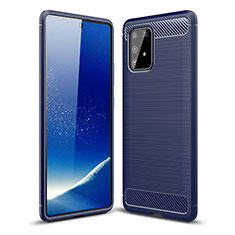 Coque Silicone Housse Etui Gel Line WL1 pour Samsung Galaxy A91 Bleu