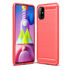 Coque Silicone Housse Etui Gel Line WL1 pour Samsung Galaxy M51 Rouge