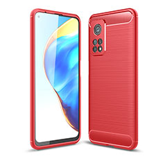 Coque Silicone Housse Etui Gel Line WL1 pour Xiaomi Mi 10T 5G Rouge
