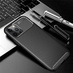 Coque Silicone Housse Etui Gel Serge pour Apple iPhone 12 Pro Max Noir
