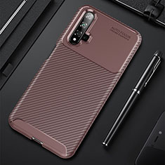 Coque Silicone Housse Etui Gel Serge pour Huawei Honor 20S Marron