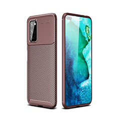 Coque Silicone Housse Etui Gel Serge pour Huawei Honor View 30 5G Marron