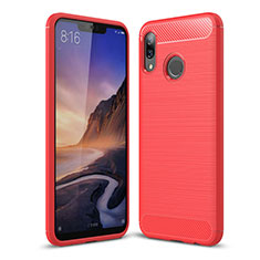 Coque Silicone Housse Etui Gel Serge pour Huawei P Smart+ Plus Rouge