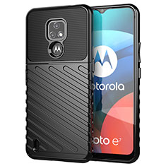 Coque Silicone Housse Etui Gel Serge pour Motorola Moto E7 (2020) Noir