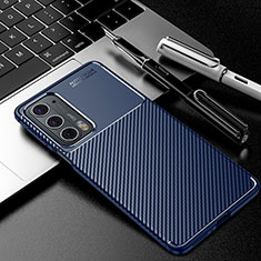 Coque Silicone Housse Etui Gel Serge pour Motorola Moto Edge Lite 5G Bleu