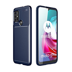 Coque Silicone Housse Etui Gel Serge pour Motorola Moto G10 Bleu